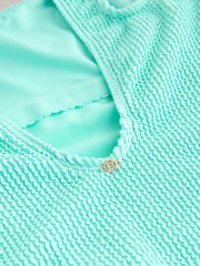 Mint Green Crinkle Scoop Neck Tummy Control Swimsuit - Image 9 of 10
