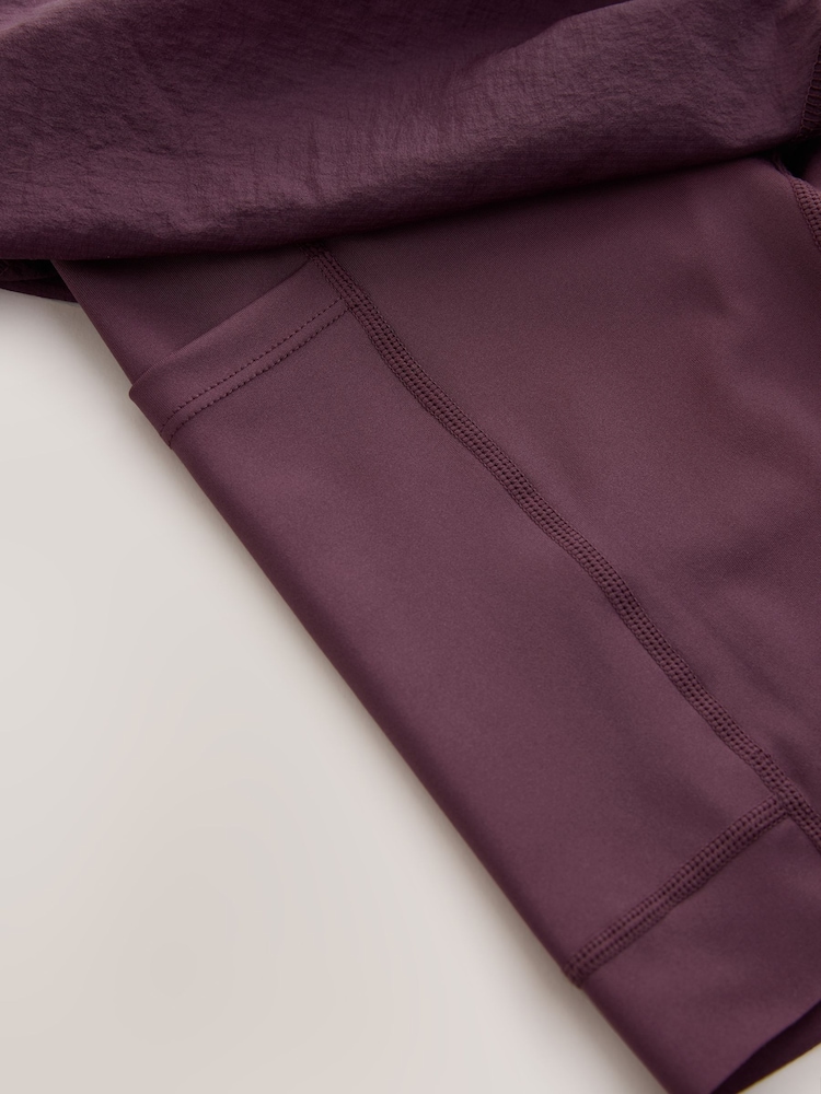Morado ciruela - Pantalones cortos de tiro alto 2 en 1 deportivos Dry Tech - Imagen 2 de 4