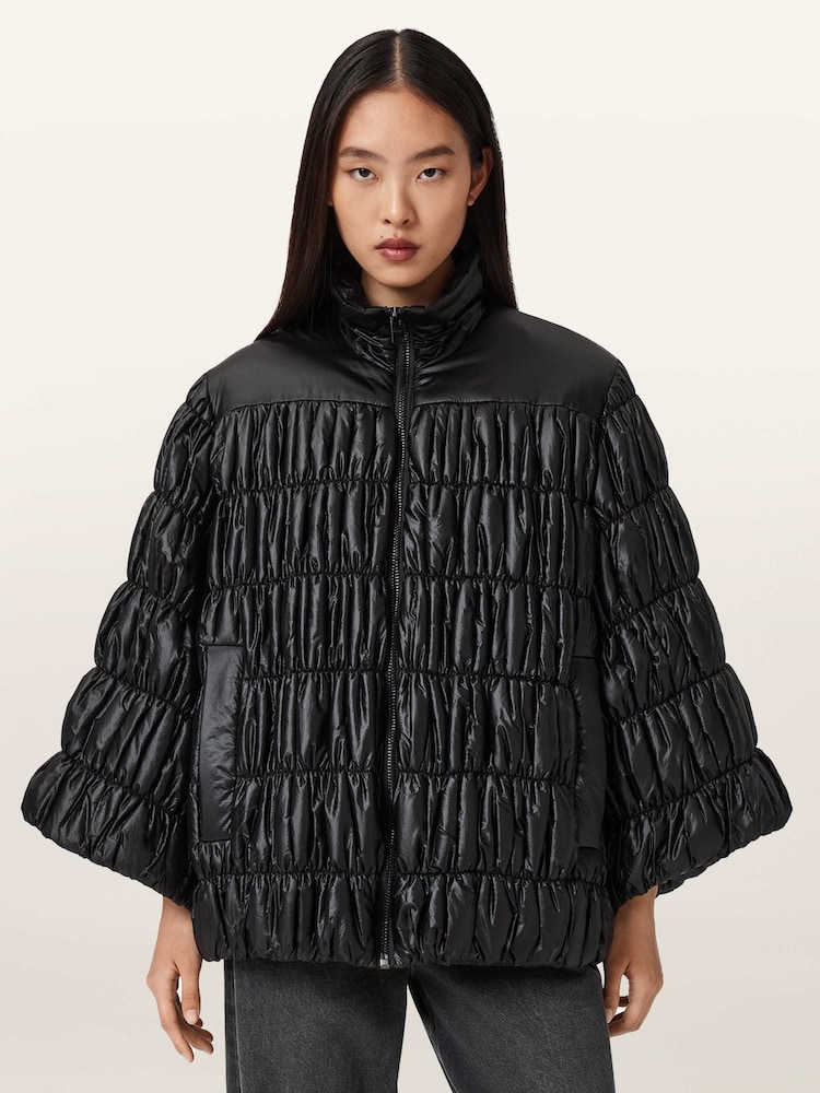AllSaints Black Nyelee Puffer Jacket - Image 1 of 7 AllSaints Black Nyelee Puffer Jacket - Image 1 of 7