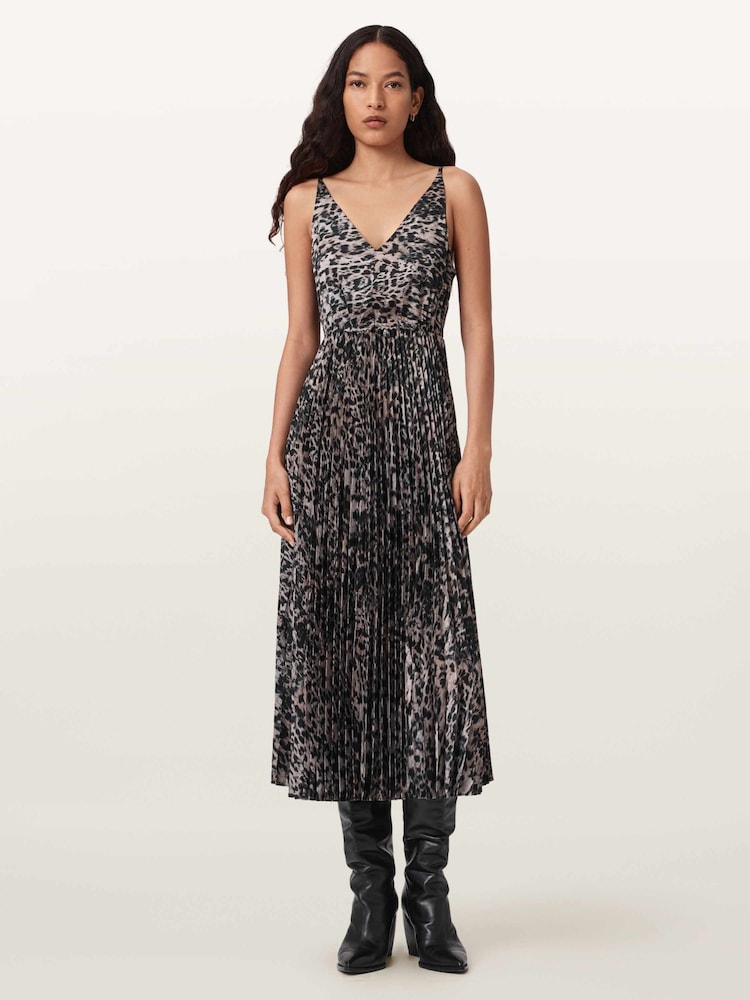 AllSaints Brown Evia Dress - Image 2 of 6 AllSaints Brown Evia Dress - Image 2 of 6