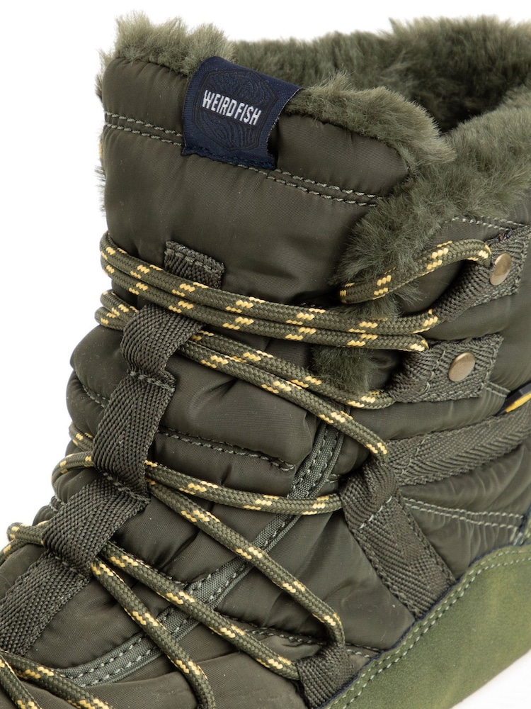 Vert - Bottes de marche imperméables doublées de fausse fourrure Weird Fish Birch - Image 5 de 5