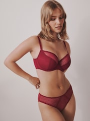 Black/Red DD+ Spot Mesh Non Pad Balcony Bras 2 Pack - Image 4 of 10