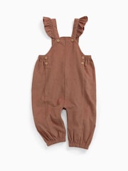 MORI Brown Frilled Corduroy Dungarees - Image 2 of 3