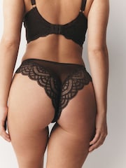 Chocolate Brown Brazilian Lace Knickers 2 Pack - Image 5 of 9