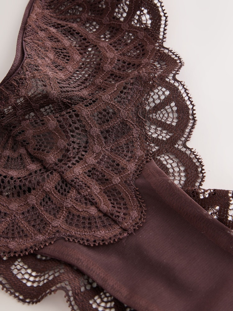 Chocolate Brown Brazilian Lace Knickers 2 Pack - Image 9 of 9 Chocolate Brown Brazilian Lace Knickers 2 Pack - Image 9 of 9