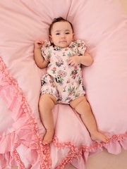 Cream Character Cath Kidston Wrap Over Baby Romper - Image 1 of 6