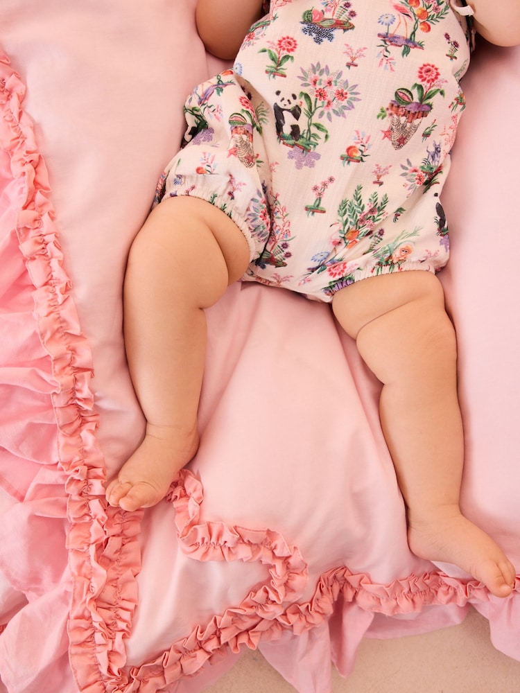 Cream Character Cath Kidston Wrap Over Baby Romper - Image 2 of 6 Cream Character Cath Kidston Wrap Over Baby Romper - Image 2 of 6
