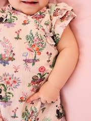 Cream Character Cath Kidston Wrap Over Baby Romper - Image 4 of 6