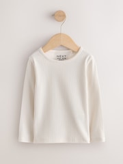 Black Mono Long Sleeve Ribbed Tops 5 Pack (3mths-7yrs) - Image 3 of 9