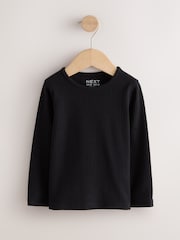 Black Mono Long Sleeve Ribbed Tops 5 Pack (3mths-7yrs) - Image 5 of 9