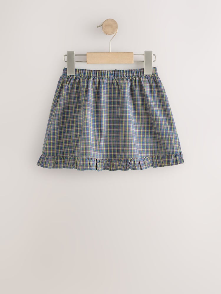 Multicoloured Navy Check - Falda con dobladillo con volantes (3 meses-7 años) - Imagen 2 de 4