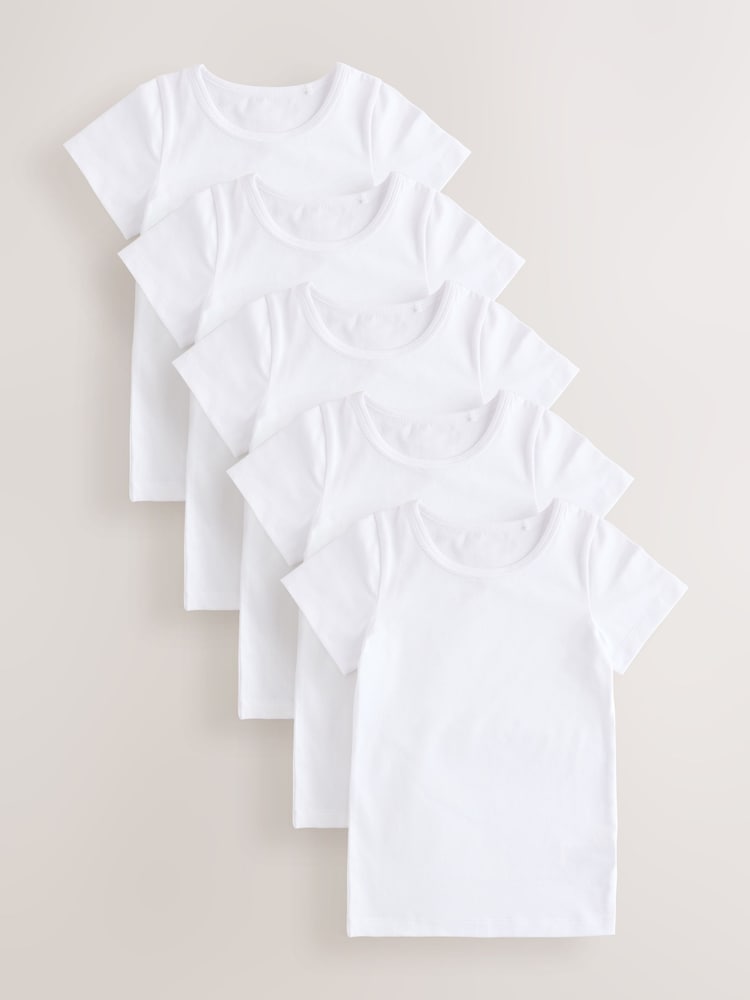 Blanco - Pack de 5 camisetas interiores de manga corta (1,5 - 16 años) - Imagen 1 de 9