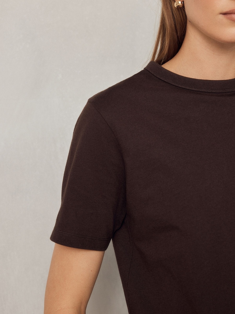 Chocolate Brown Crew Neck T-Shirt - Image 5 of 5