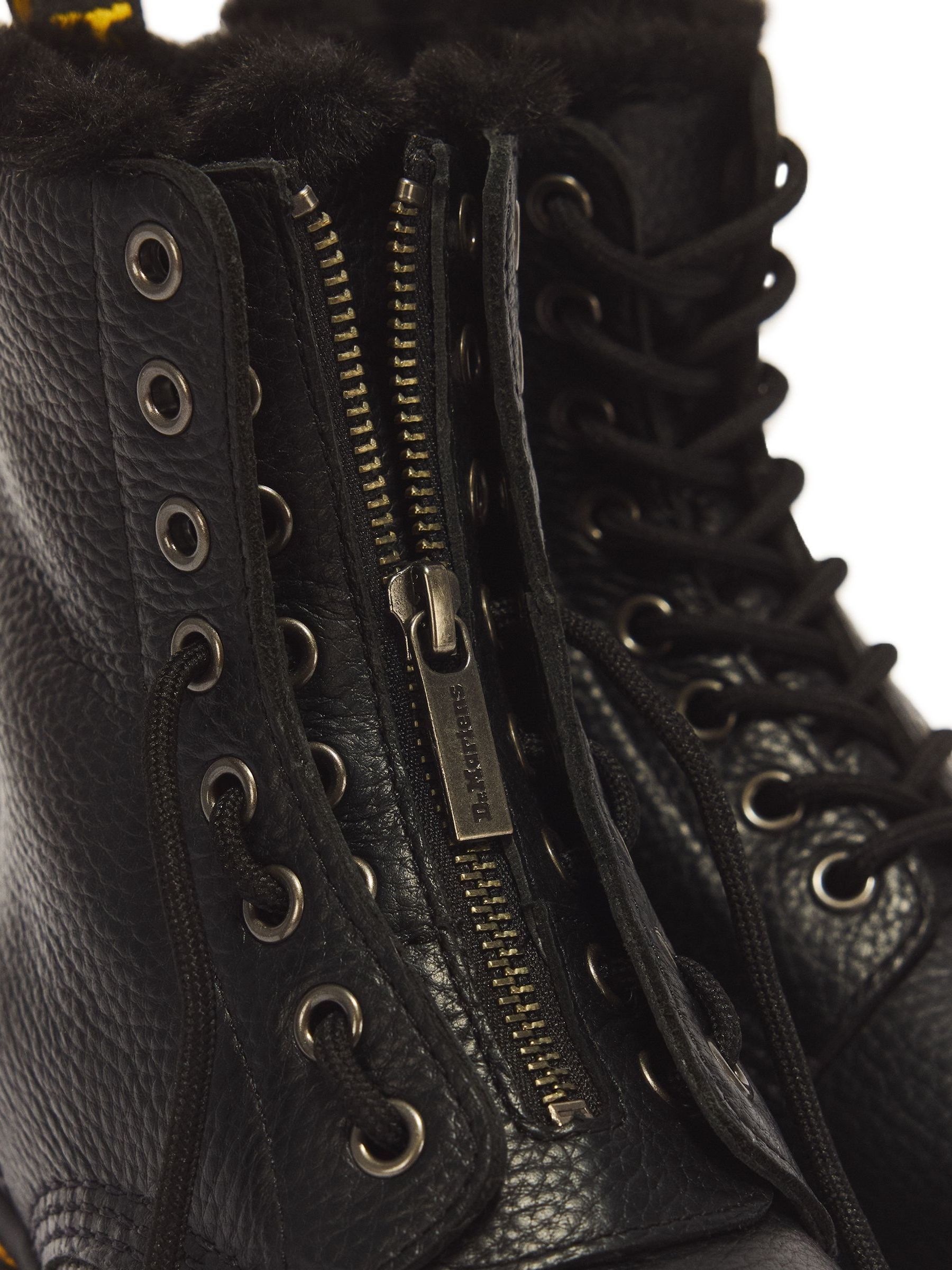 Buy Dr. Martens Black 1460 Faux Fur Zip Milled Nappa Boots from
