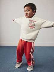 Red/Ecru Printed Crew Neck Sweat Top and Joggers Set (3mths-7yrs) - Image 3 of 8