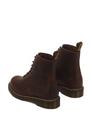 Dr. Martens Brown 1460 Pascal Embossed Floral Crazy horse Boots - Image 3 of 6