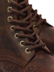Dr. Martens Brown 1460 Pascal Embossed Floral Crazy horse Boots - Image 5 of 6