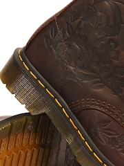 Dr. Martens Brown 1460 Pascal Embossed Floral Crazy horse Boots - Image 6 of 6