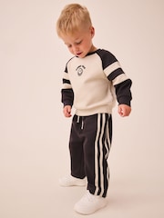 Grey/Ecru Printed Crew Neck Sweat Top and Joggers Set (3mths-7yrs) - Image 2 of 4