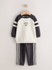 Grey/Ecru Crew Neck Joggers Set (3mths-7yrs) - Image 5 of 9