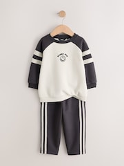 Grey/Ecru Crew Neck Joggers Set (3mths-7yrs) - Image 6 of 9