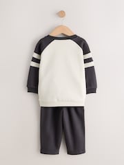 Grey/Ecru Crew Neck Joggers Set (3mths-7yrs) - Image 7 of 9
