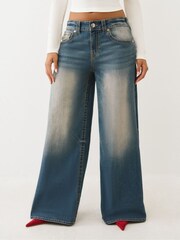 True Religion Blue Jessie Super Baggy Flap Big T Jeans - Image 3 of 6