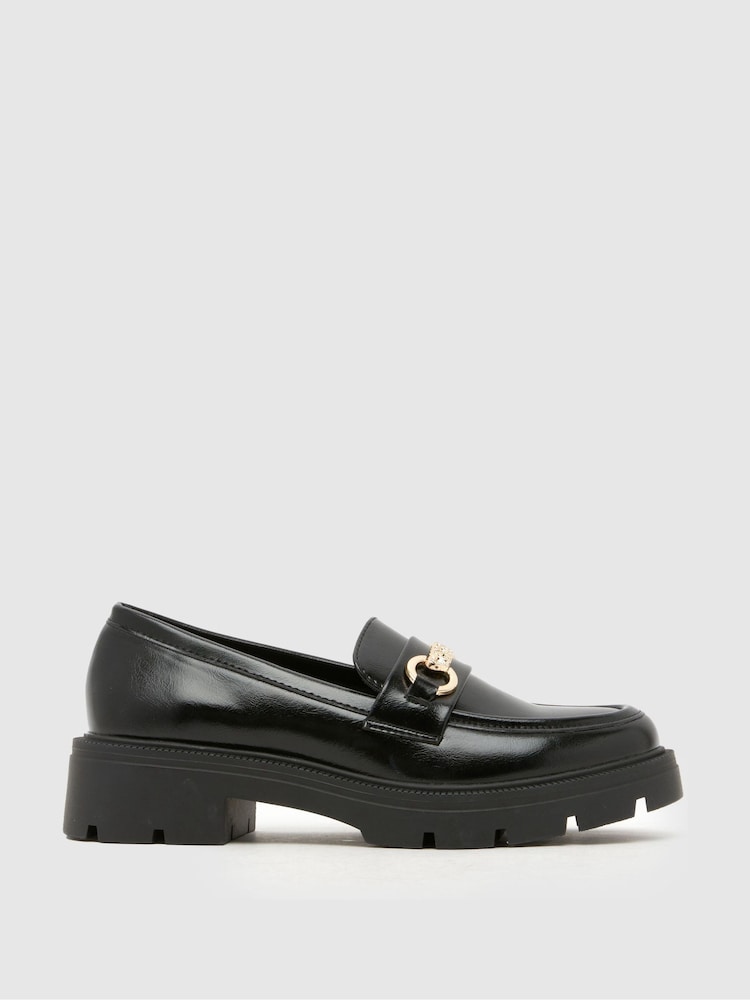 Schuh Black Loyalty Heart Loafers - Image 1 of 4 Schuh Black Loyalty Heart Loafers - Image 1 of 4