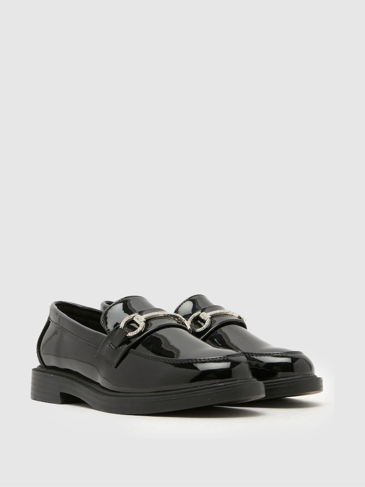 Schuh Black Laura Embellished Loafers - Image 2 of 4