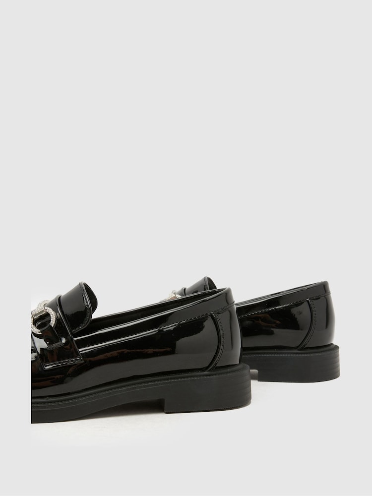 Schuh Black Laura Embellished Loafers - Image 4 of 4