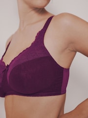 Grey/Purple/Pink Total Support Full Cup Non-Wired Lace Ultimate Comfort Bras 3 Pack - Image 10 of 10