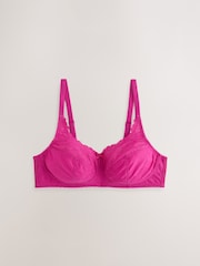 Grey/Purple/Pink Total Support Full Cup Non-Wired Lace Ultimate Comfort Bras 3 Pack - Image 3 of 10
