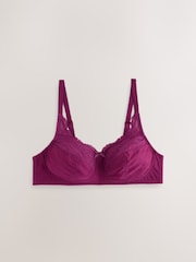 Grey/Purple/Pink Total Support Full Cup Non-Wired Lace Ultimate Comfort Bras 3 Pack - Image 4 of 10