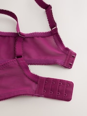 Grey/Purple/Pink Total Support Full Cup Non-Wired Lace Ultimate Comfort Bras 3 Pack - Image 5 of 10