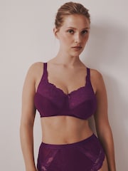 Grey/Purple/Pink Total Support Full Cup Non-Wired Lace Ultimate Comfort Bras 3 Pack - Image 7 of 10