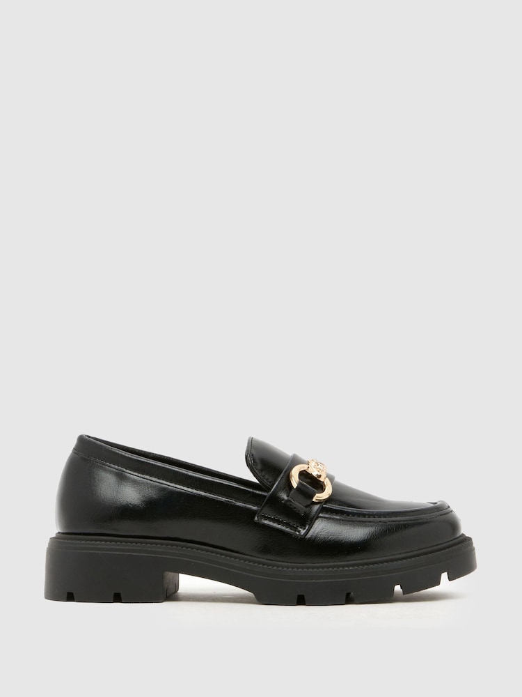 Schuh Black Loyalty Heart Loafers - Image 1 of 4