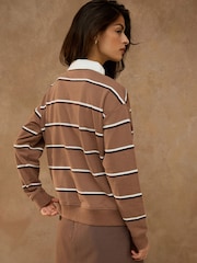 Brown Gilmore Girls License Striped Rugby Top - Image 3 of 8