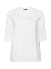 Evans White V Neck Slub T-Shirt - Image 5 of 5