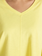 Evans Yellow V Neck Slub T-Shirt - Image 4 of 5