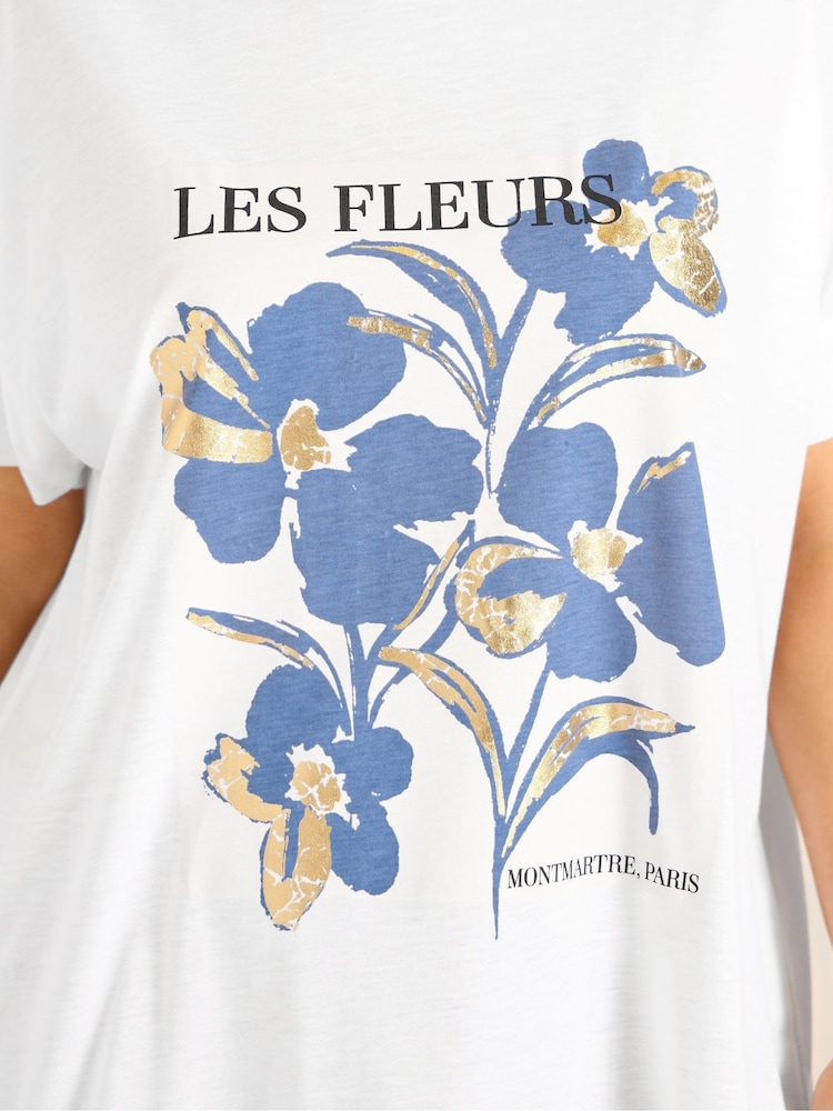 לבן - Evans חולצת טי מתערובת עשירה במודאל עם שרוולים קצרים - תמונה 4 מתוך 4 לבן - Evans חולצת טי מתערובת עשירה במודאל עם שרוולים קצרים - תמונה 4 מתוך 4