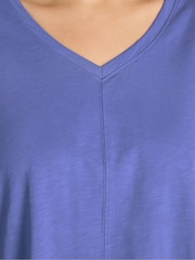 Evans Blue V Neck Slub T-Shirt - Image 4 of 5