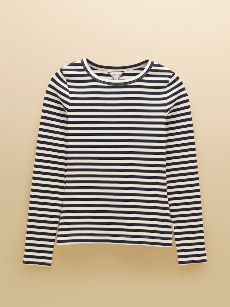 Joules Sophie Navy Striped Long Sleeve Ribbed Fitted T-Shirt - Image 6 of 6 Joules Sophie Navy Striped Long Sleeve Ribbed Fitted T-Shirt - Image 6 of 6