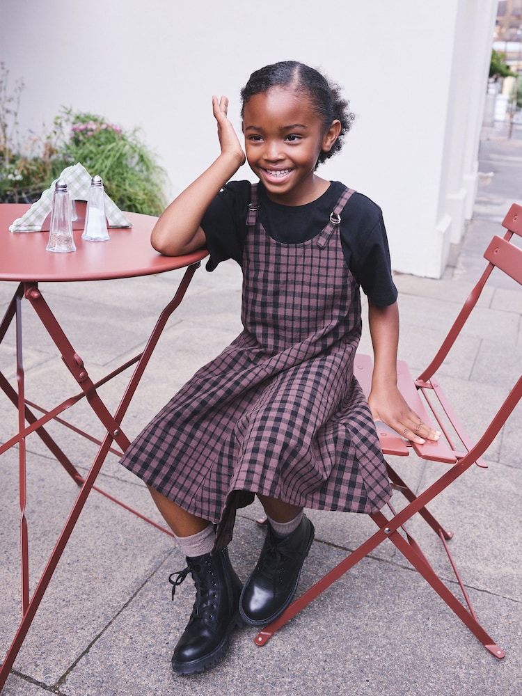 Brown Neutral Check Pinafore (3-16yrs) - Image 1 of 9