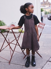 Brown Neutral Check Pinafore (3-16yrs) - Image 2 of 9