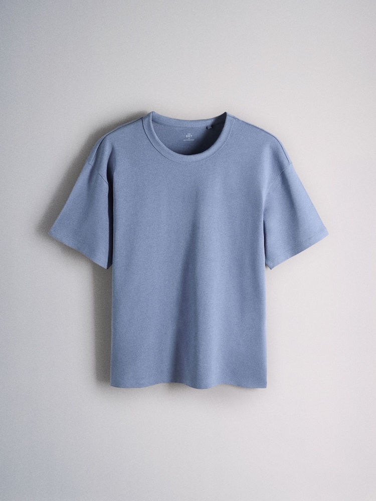 Navy/Grey Bound Neck Heavyweight Jersey T-Shirt 4 Pack - Image 2 of 7 Navy/Grey Bound Neck Heavyweight Jersey T-Shirt 4 Pack - Image 2 of 7