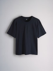 Navy/Grey Bound Neck Heavyweight Jersey T-Shirt 4 Pack - Image 5 of 7