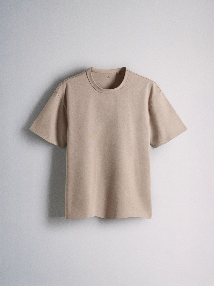Black/Brown Bound Neck Heavyweight Jersey T-Shirt 4 Pack - Image 2 of 6