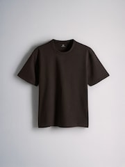 Black/Brown Bound Neck Heavyweight Jersey T-Shirt 4 Pack - Image 3 of 6