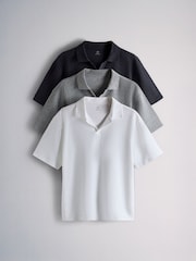 The Set 3 Pack Short Sleeves Waffle Trophy Tops Navy/White - Image 2 of 13