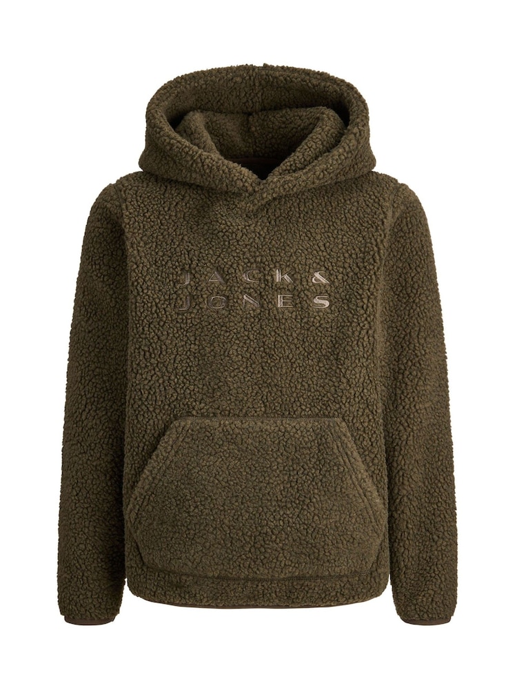JACK & JONES Junior Green Teddy Fleece Hoodie - Image 6 of 6 JACK & JONES Junior Green Teddy Fleece Hoodie - Image 6 of 6